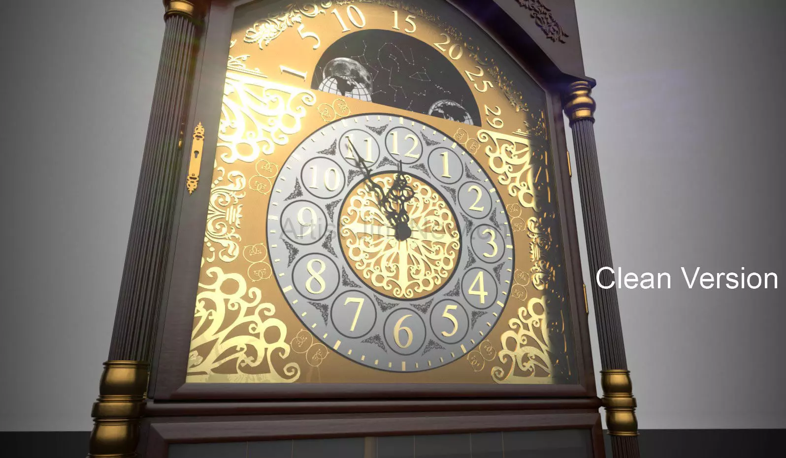 Grandfather Clock v01 3D model