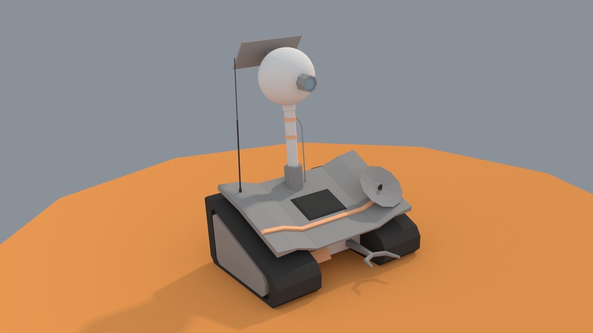 Low Poly Cartoony Planet Rover Low-poly 3D model_4