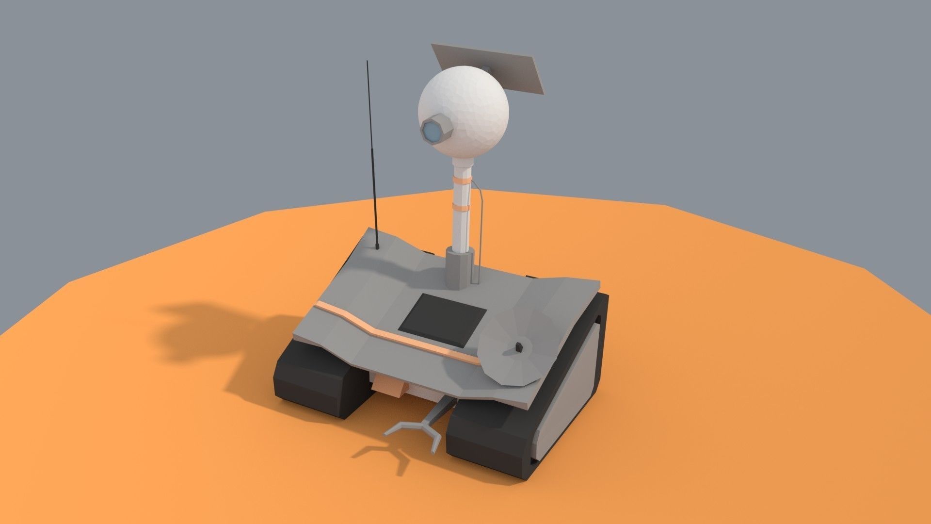 Low Poly Cartoony Planet Rover Low-poly 3D model_7