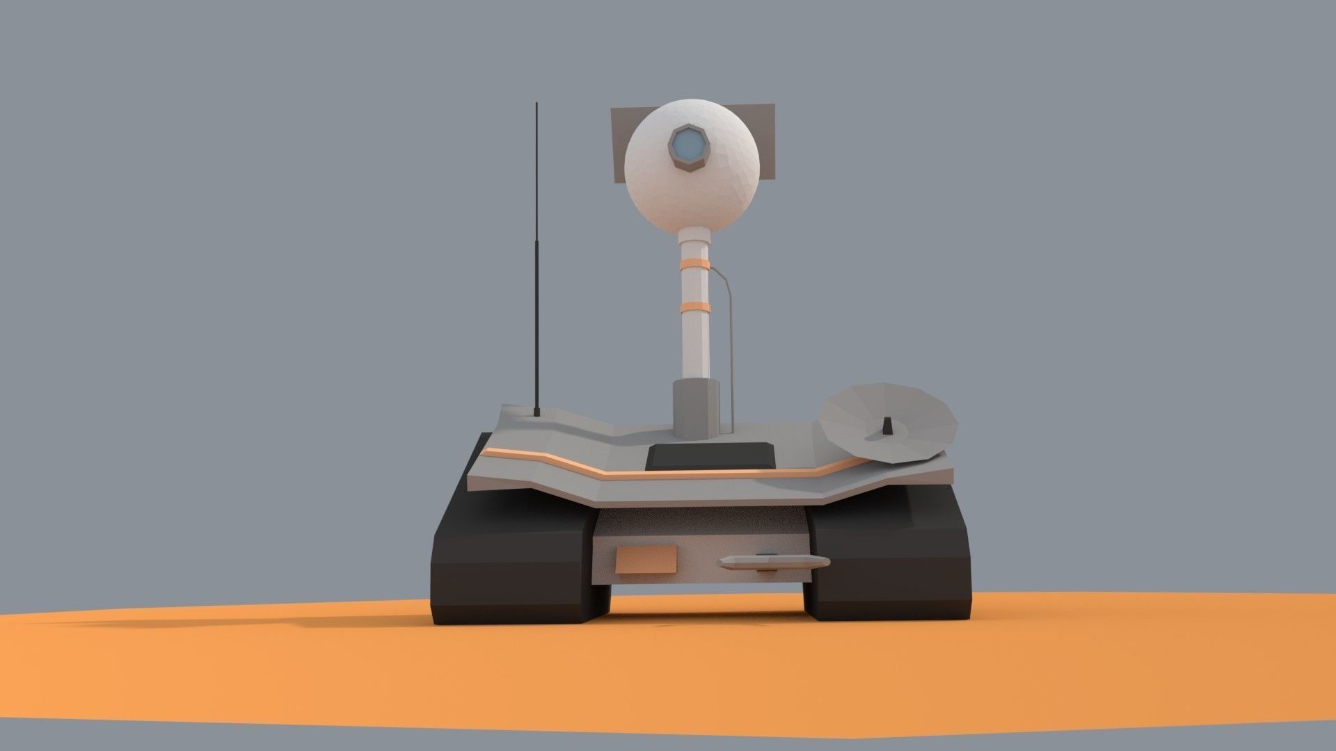 Low Poly Cartoony Planet Rover Low-poly 3D model_5