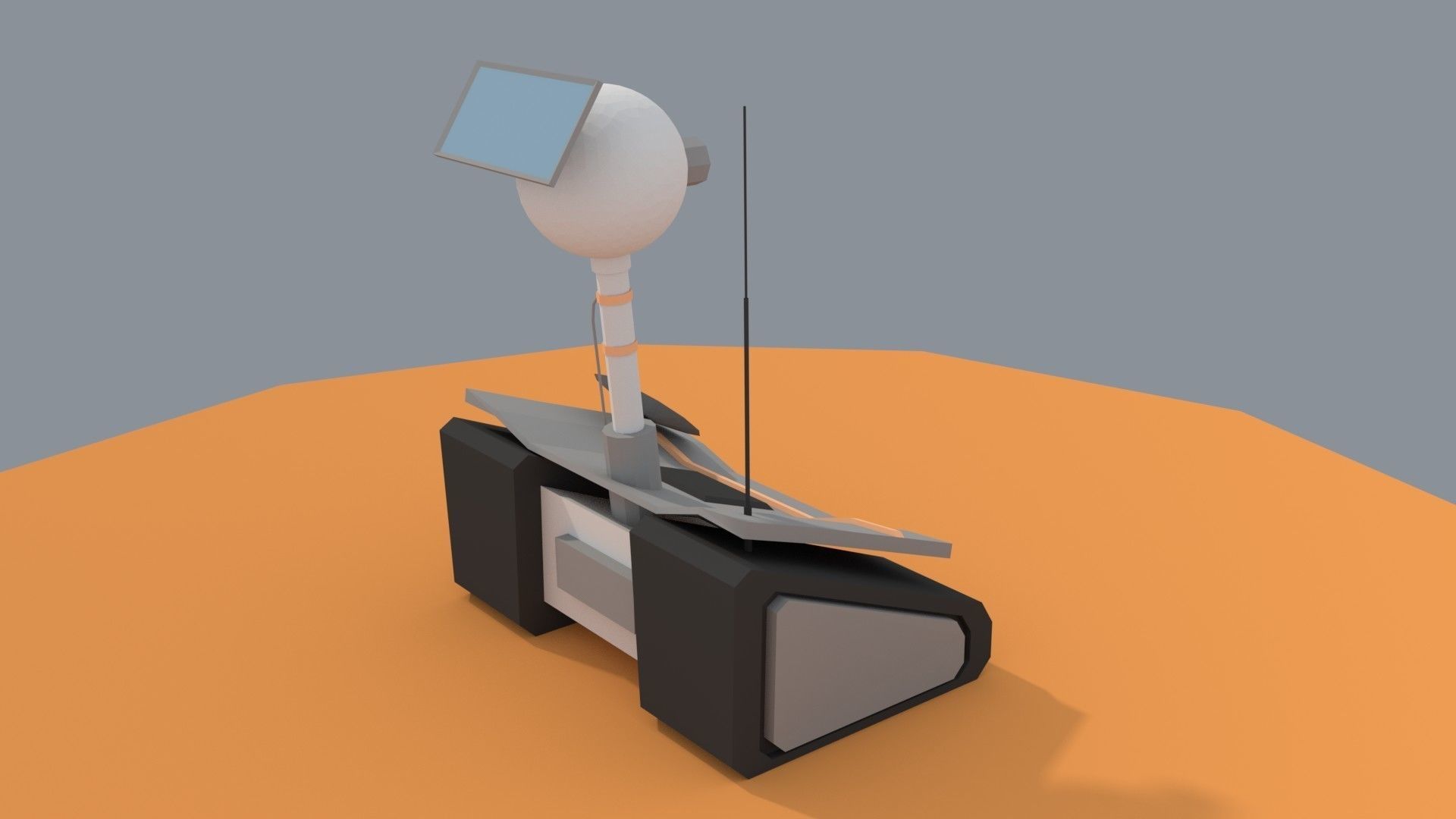 Low Poly Cartoony Planet Rover Low-poly 3D model_2