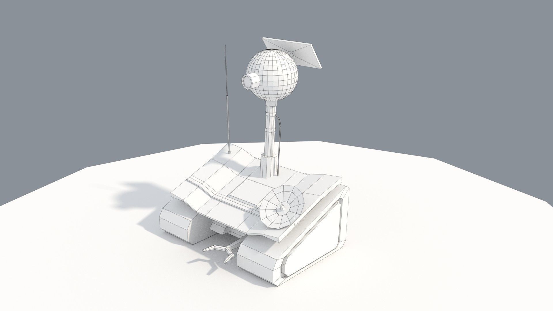 Low Poly Cartoony Planet Rover Low-poly 3D model_3