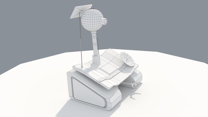 Low Poly Cartoony Planet Rover Low-poly 3D model