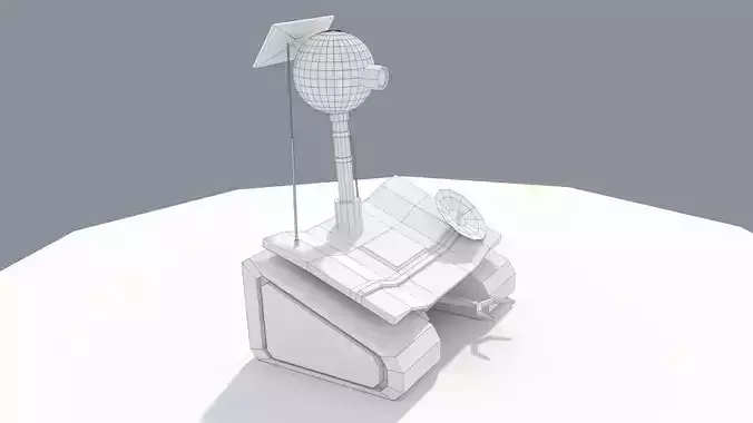 Low Poly Cartoony Planet Rover