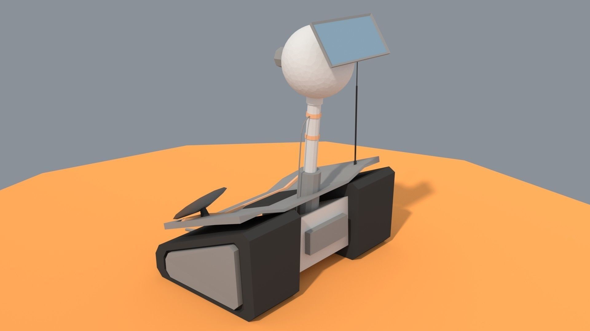 Low Poly Cartoony Planet Rover Low-poly 3D model_6