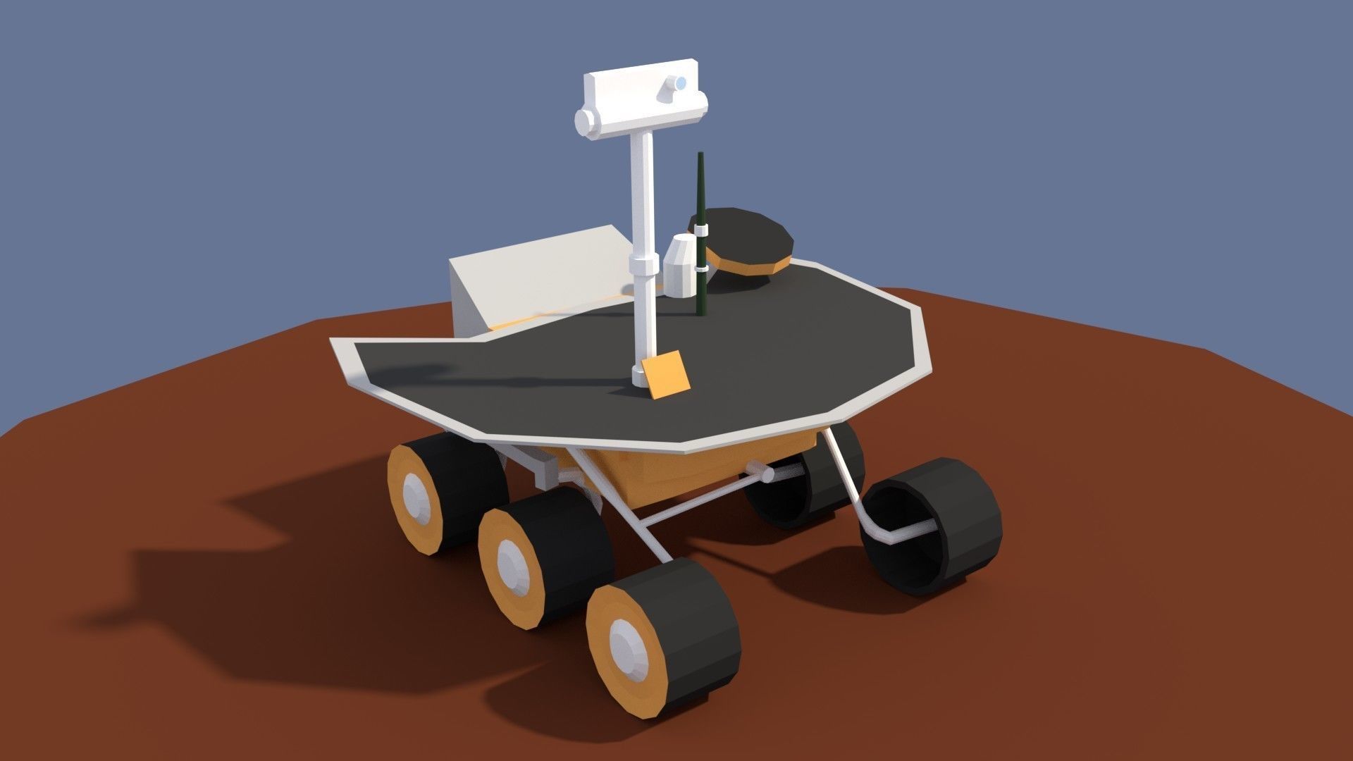 Low Poly Cartoony Planet Rover 2 Low-poly 3D model_4