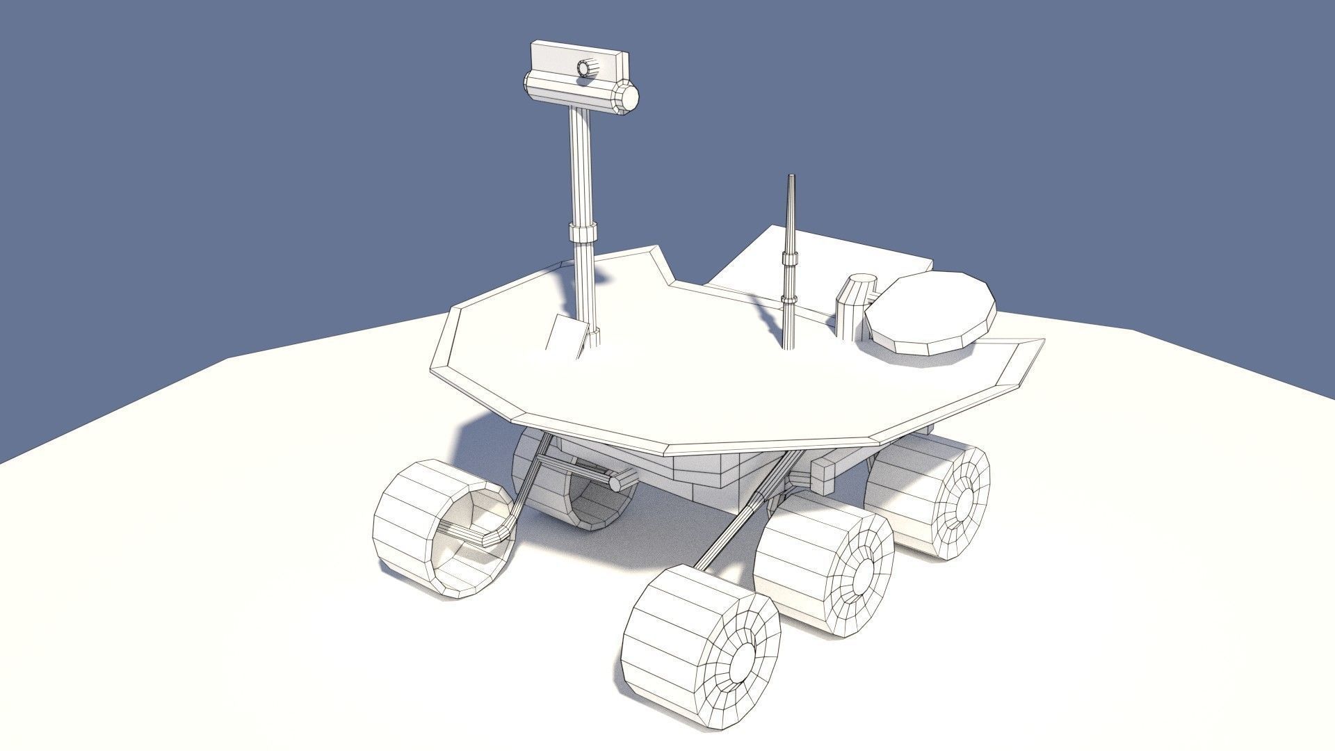 Low Poly Cartoony Planet Rover 2 Low-poly 3D model_2