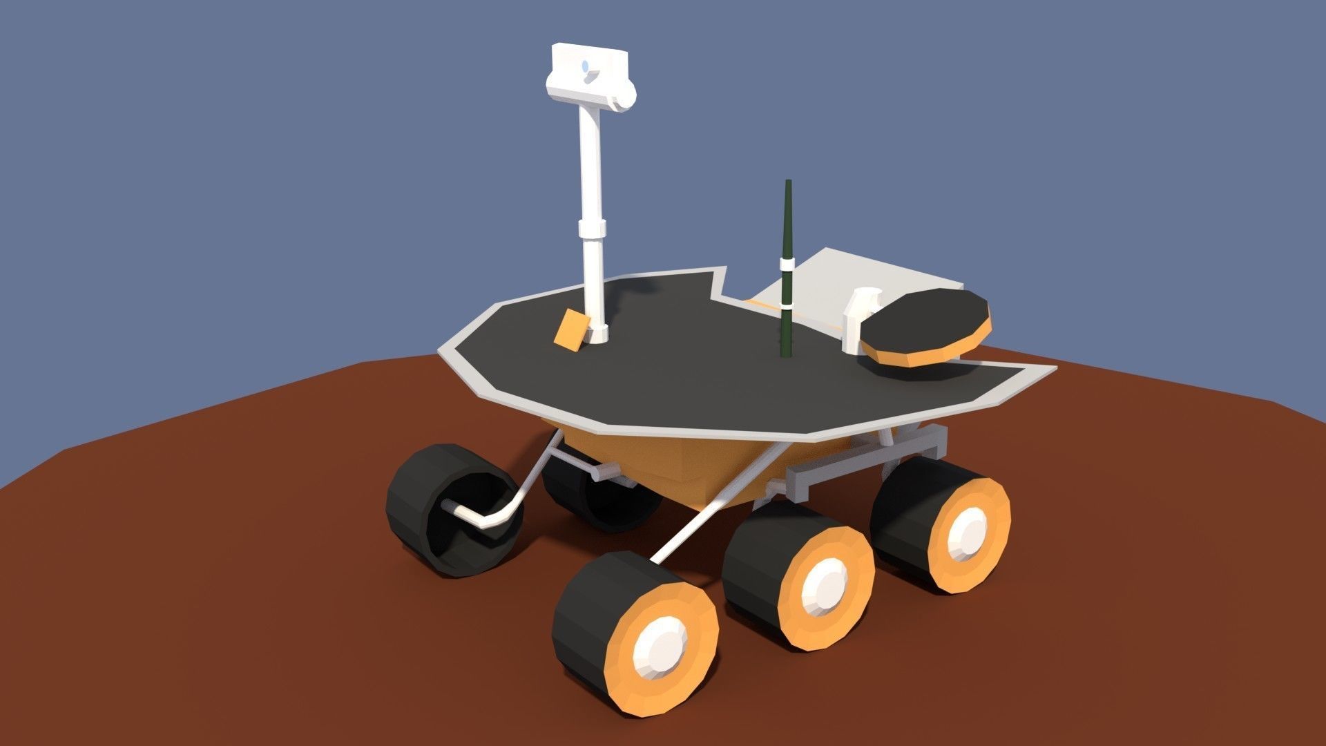 Low Poly Cartoony Planet Rover 2 Low-poly 3D model_1