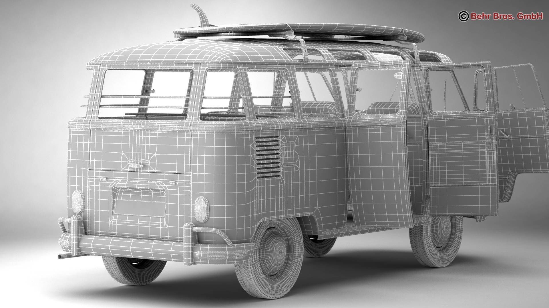 Volkswagen T1 Samba 1963 Accessories 3D model_33