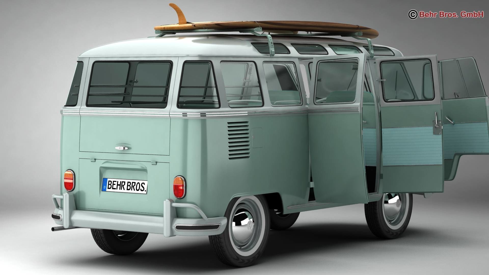Volkswagen T1 Samba 1963 Accessories 3D model_7