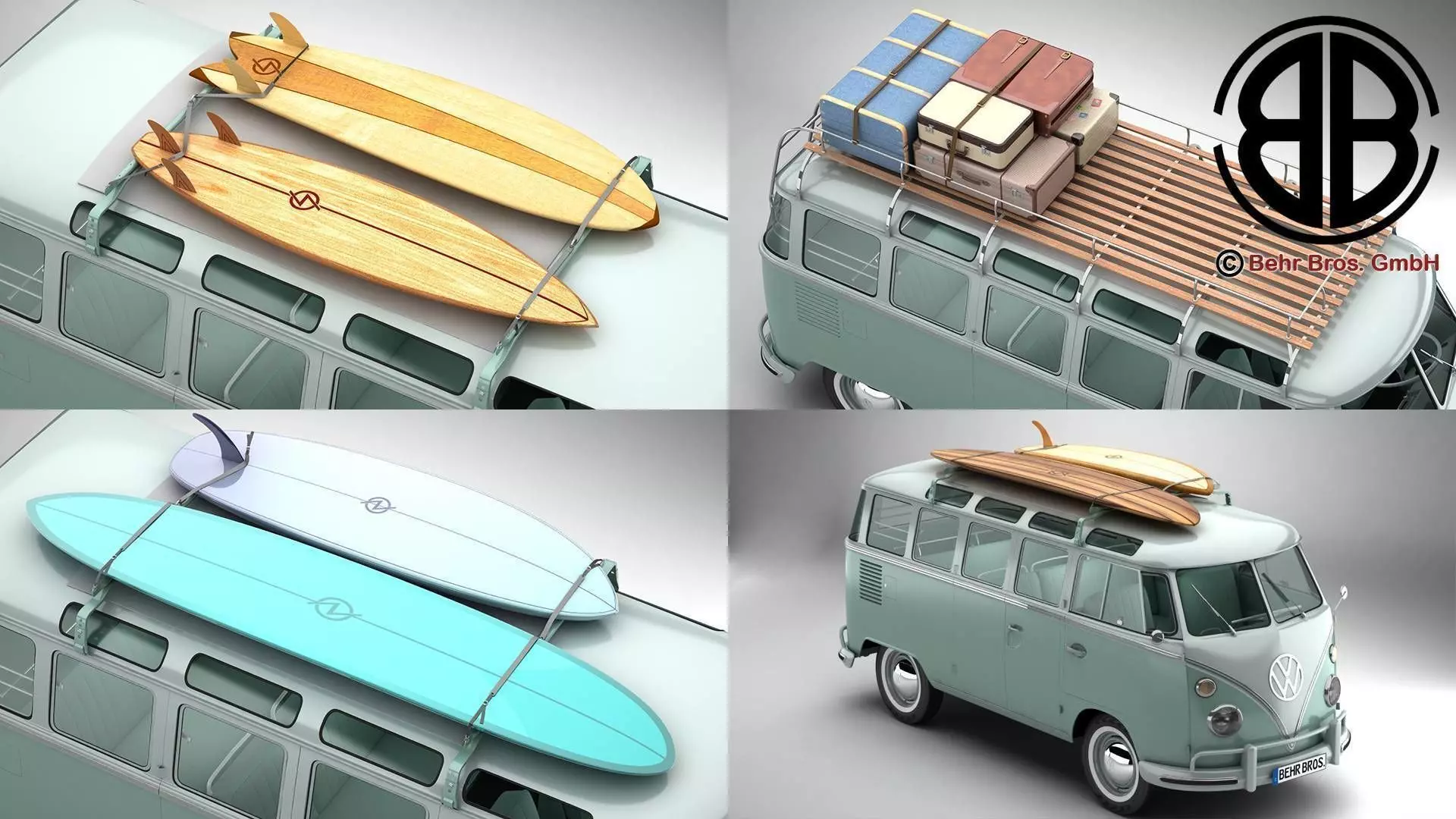 Volkswagen T1 Samba 1963 Accessories 3D model_0