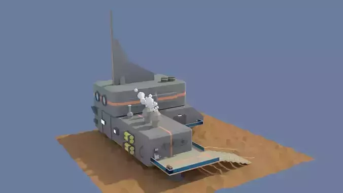 Low Poly Cartoony Sci Fi Building 3 Low-poly 3D model