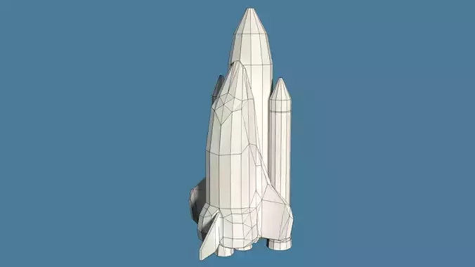 Low Poly Cartoony Space Shuttle