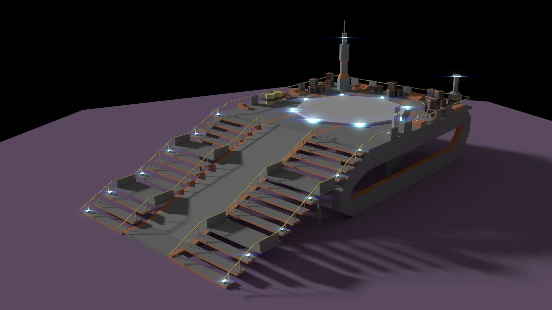 Low Poly Spaceship Platform Low-poly 3D model_14