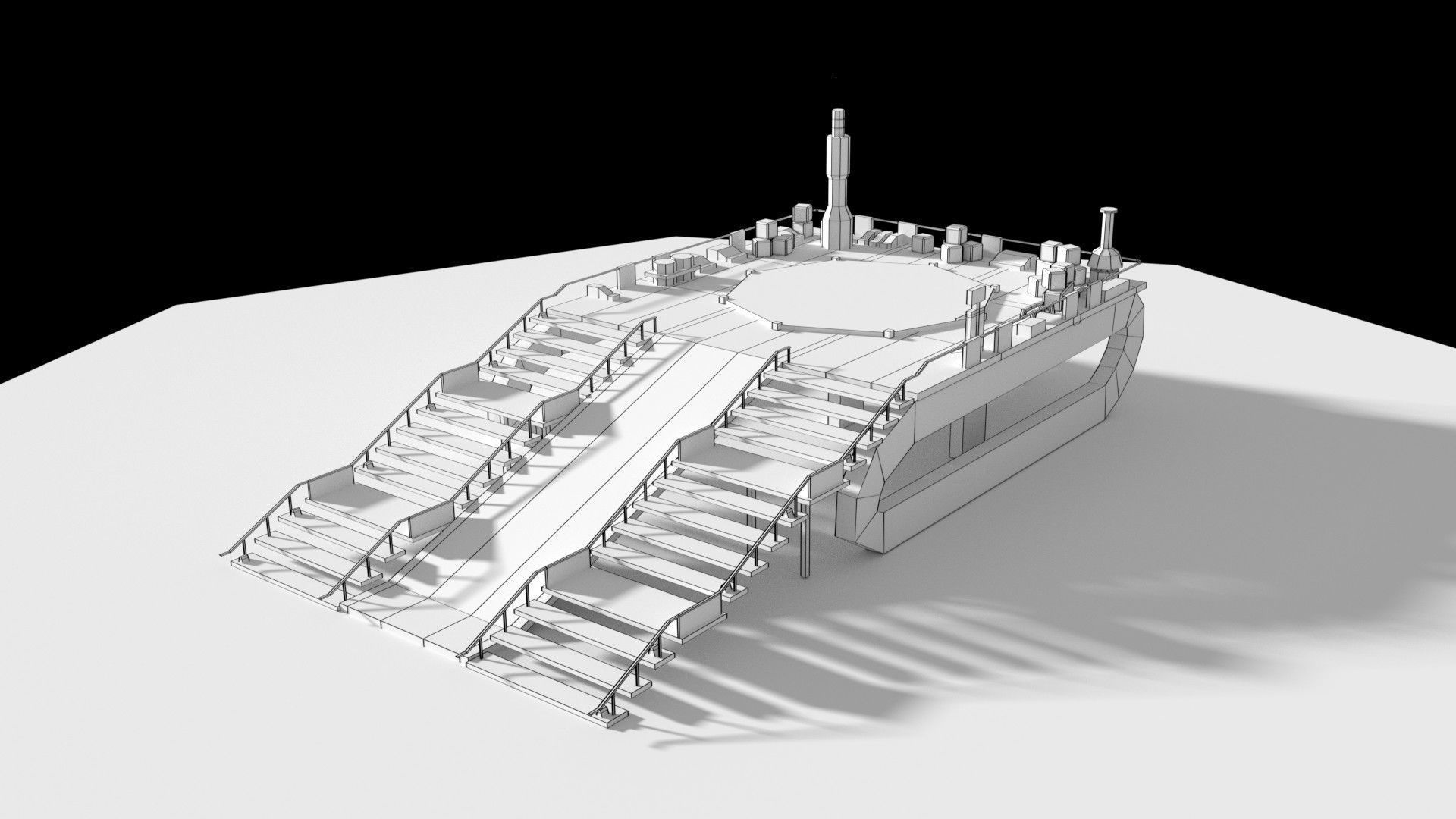 Low Poly Spaceship Platform Low-poly 3D model_17