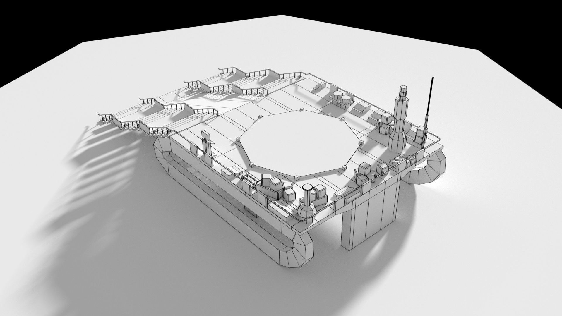 Low Poly Spaceship Platform Low-poly 3D model_18