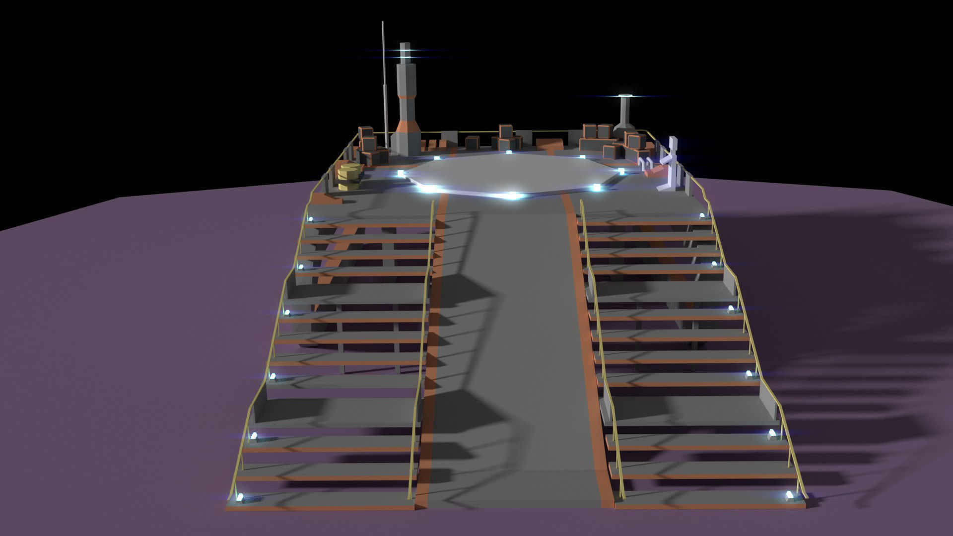 Low Poly Spaceship Platform Low-poly 3D model_15