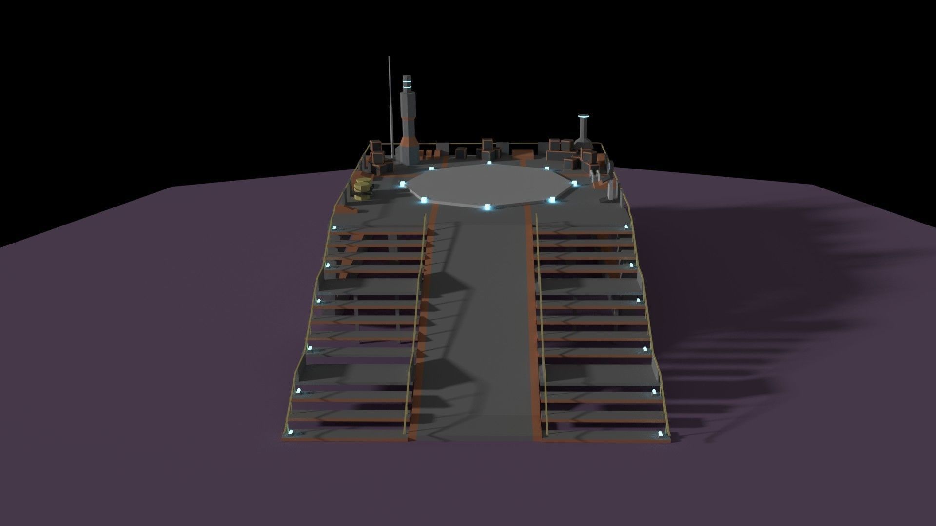 Low Poly Spaceship Platform Low-poly 3D model_10