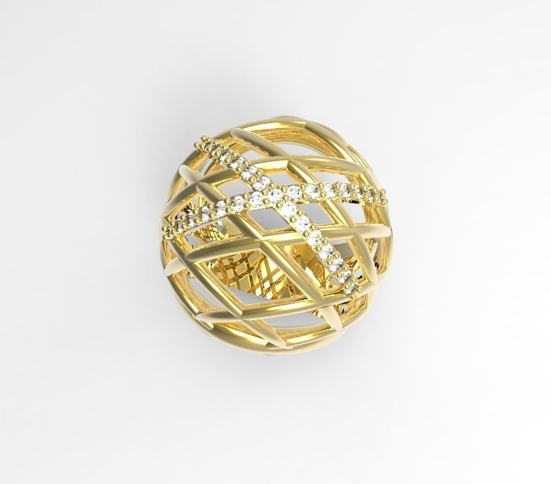 anillo calado engaste 3D print model_1