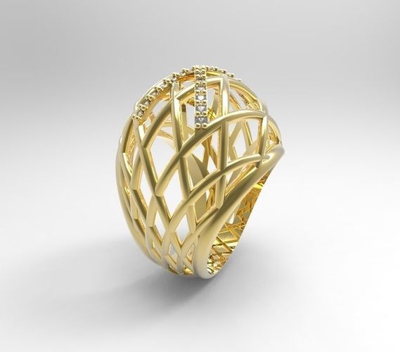 anillo calado engaste 3D print model