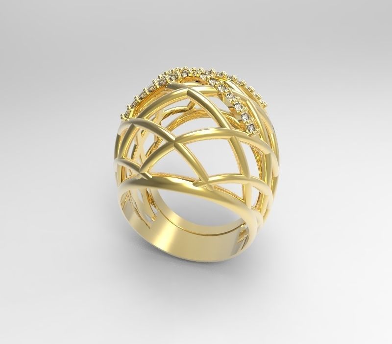 anillo calado engaste 3D print model_2