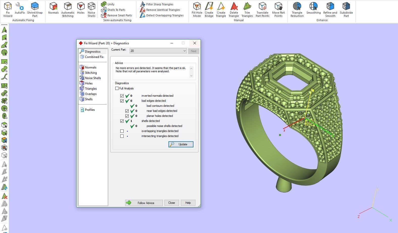 Ruby Yellow Gold Rings for Men 3D print model_9