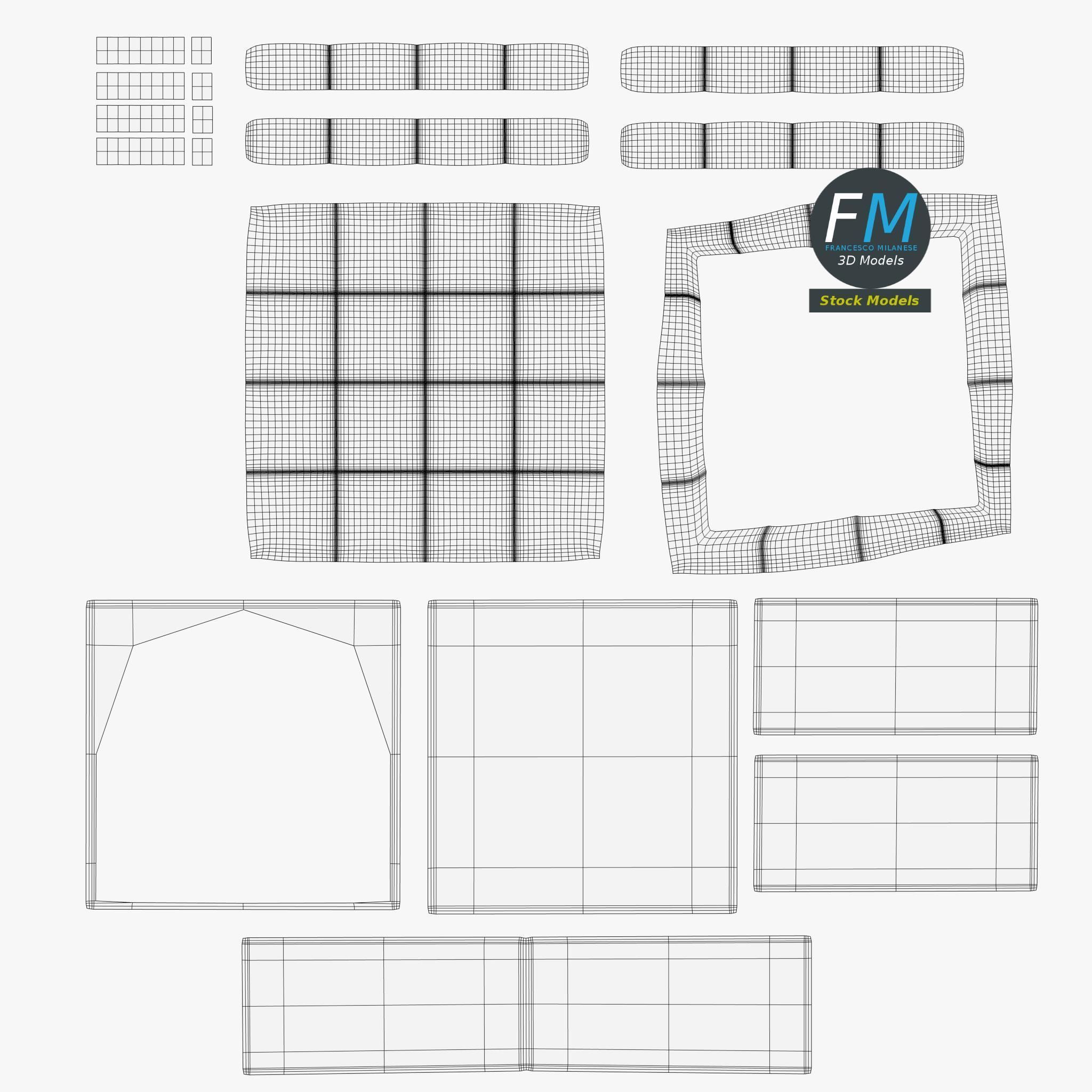 Pouf sofa 3D model_11