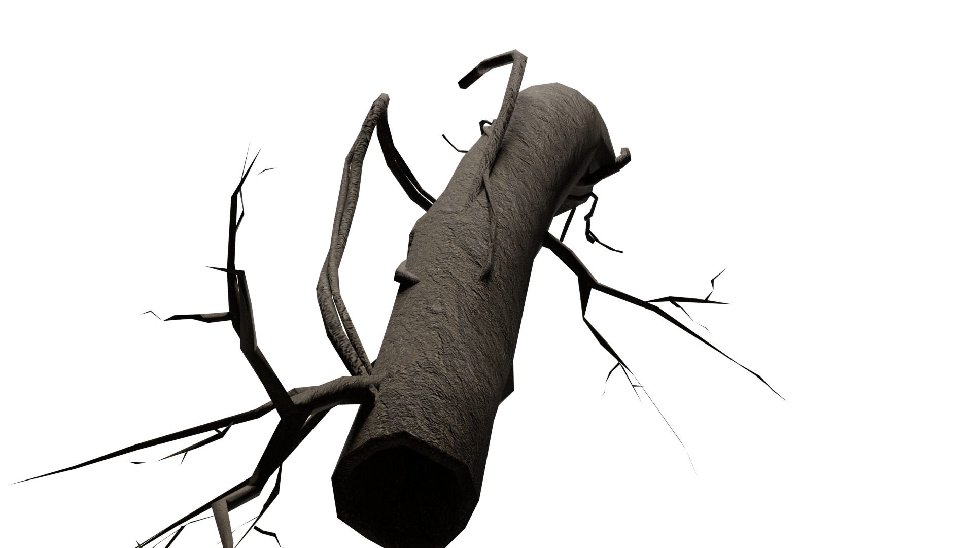 Dead Tree Low-poly 3D model_4