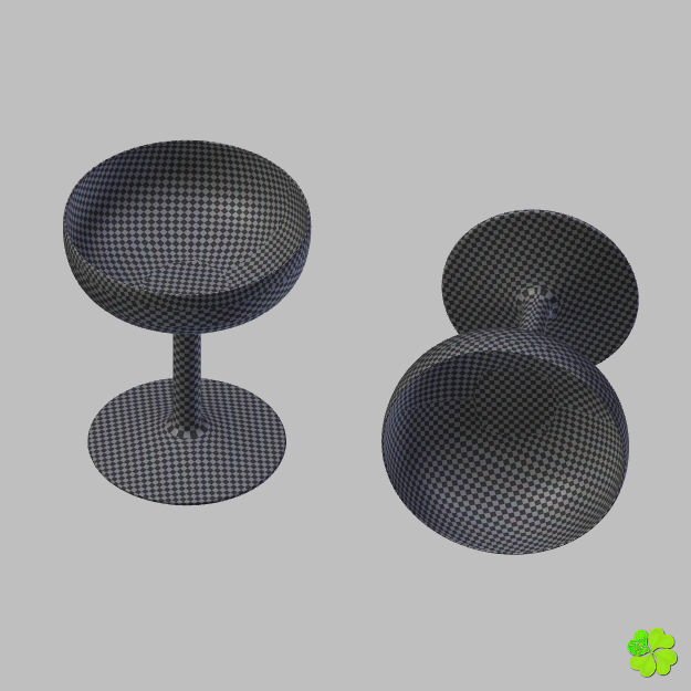 Classic glass engraved of champagne low poly Low-poly 3D model_28