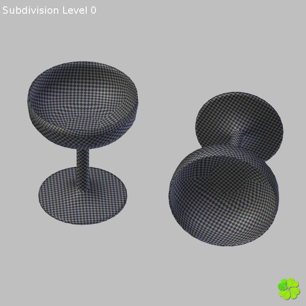 Classic glass engraved of champagne low poly Low-poly 3D model_29