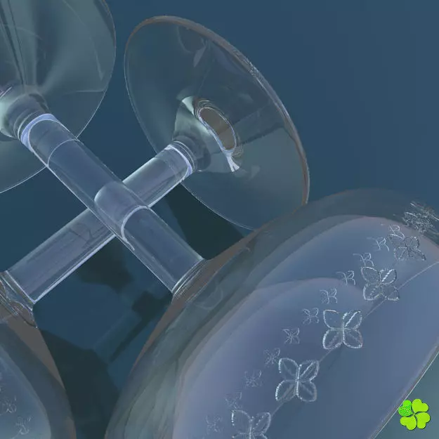 Classic glass engraved of champagne low poly Low-poly 3D model_0