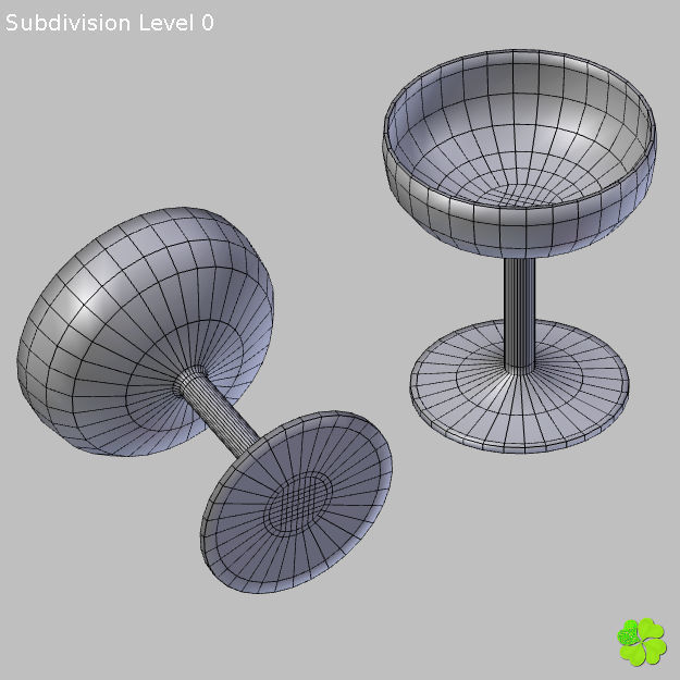 Classic glass engraved of champagne low poly Low-poly 3D model_19