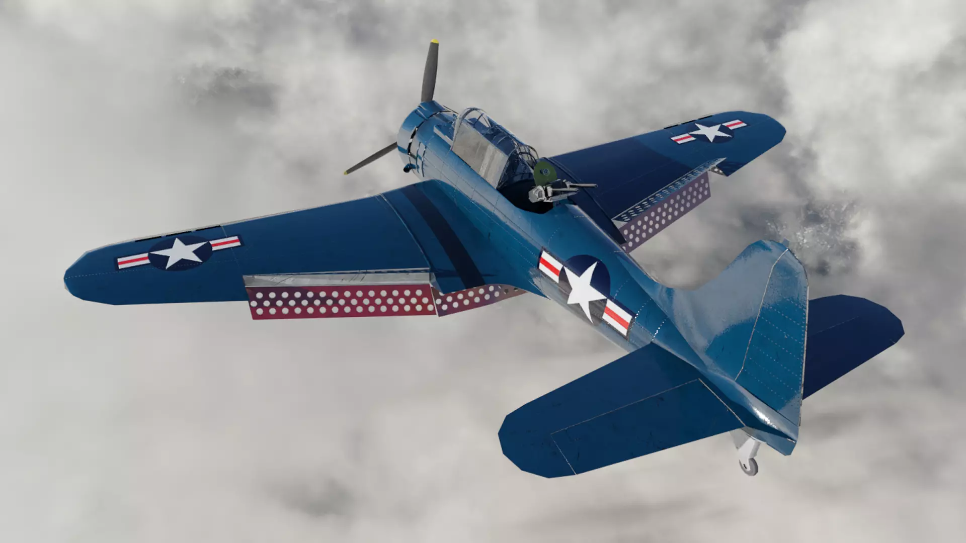 Douglas SBD Dauntless - WW2 Plane Low-poly 3D model_0