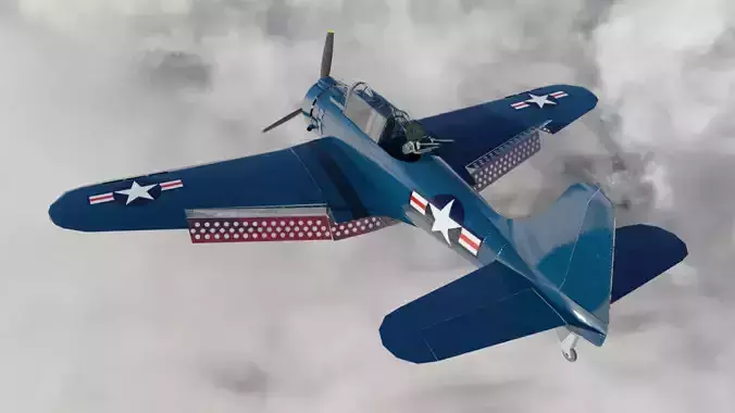 Douglas SBD Dauntless - WW2 Plane Low-poly 3D model