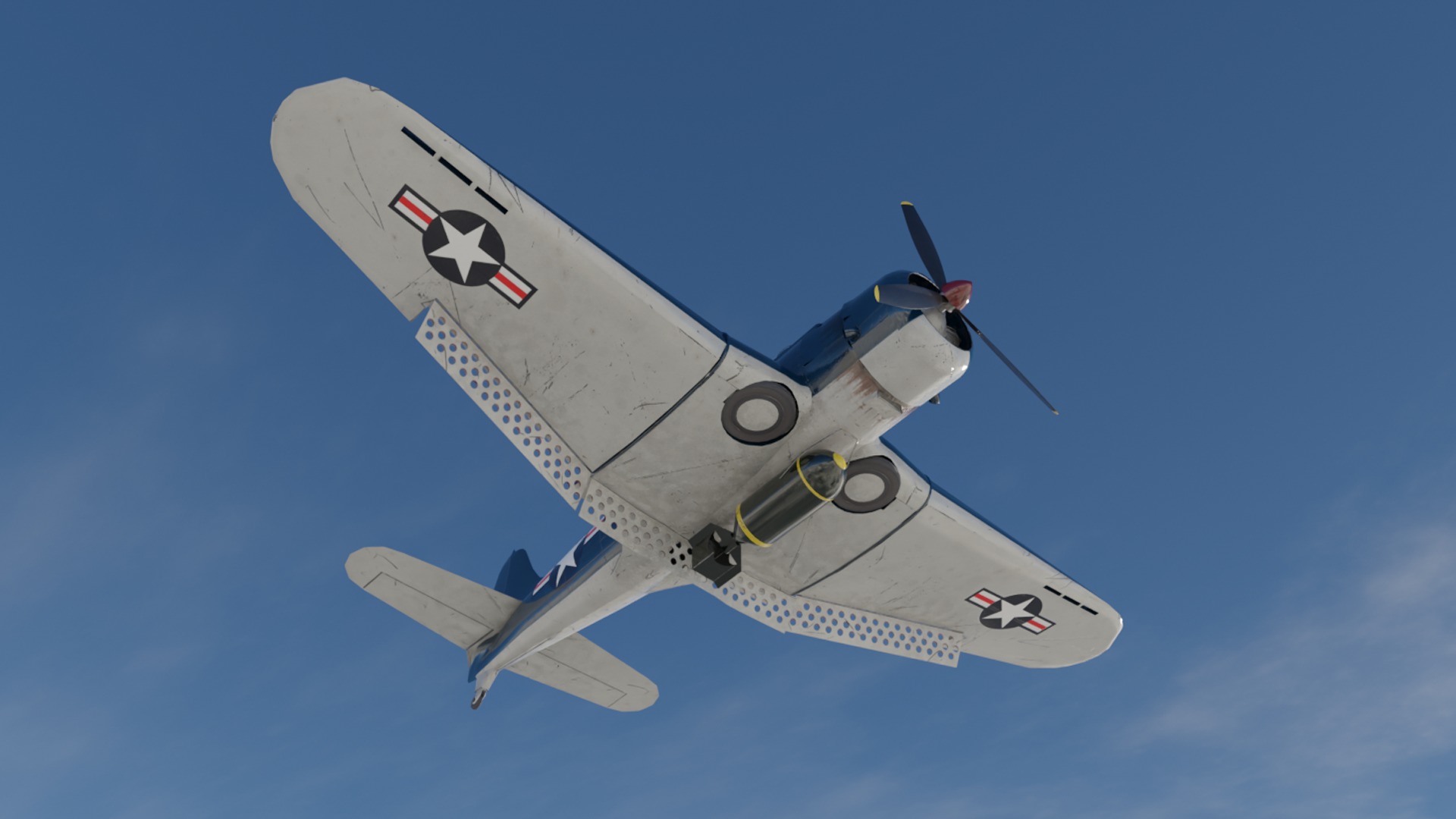 Douglas SBD Dauntless - WW2 Plane Low-poly 3D model_3