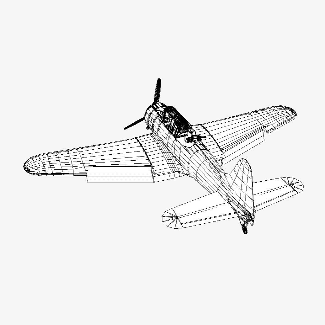 Douglas SBD Dauntless - WW2 Plane Low-poly 3D model_11