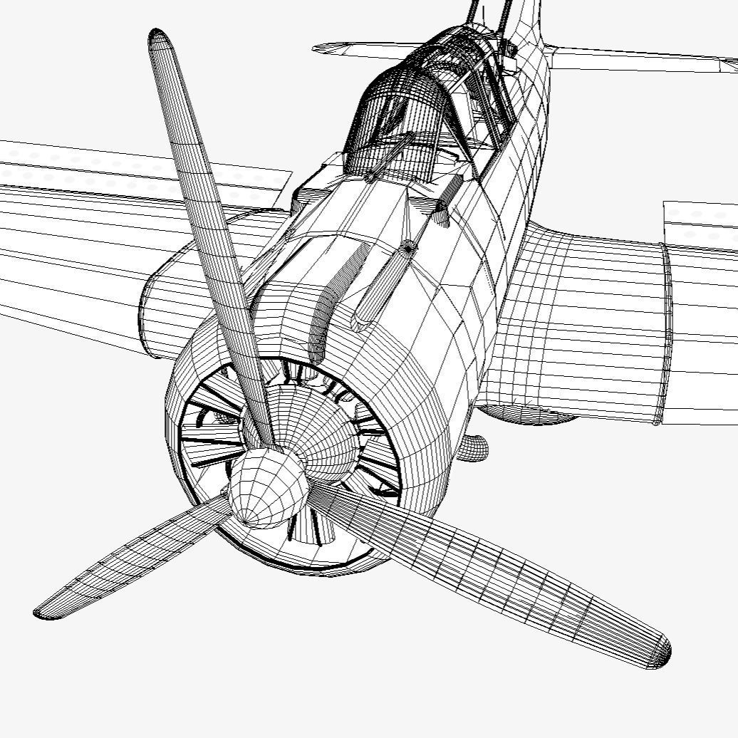 Douglas SBD Dauntless - WW2 Plane Low-poly 3D model_14