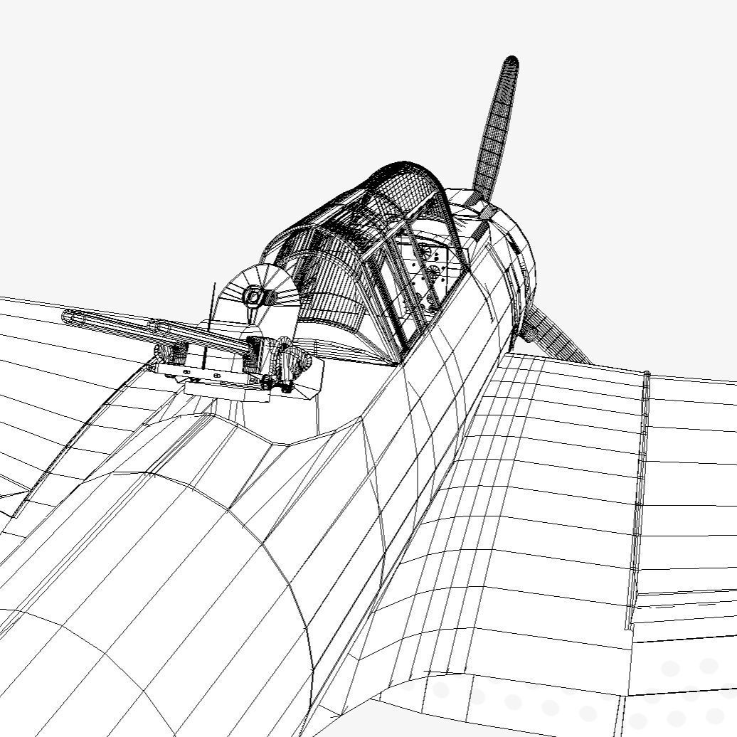 Douglas SBD Dauntless - WW2 Plane Low-poly 3D model_12