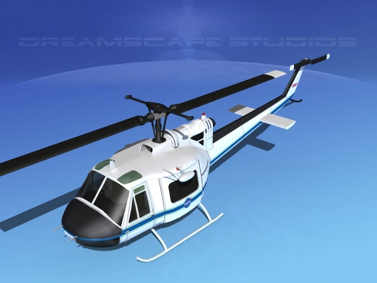 Bell 204 NASA 2 3D model animated rigged | CGTrader