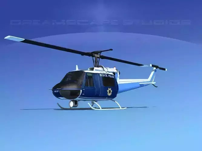 Bell 204 State Police 3D model