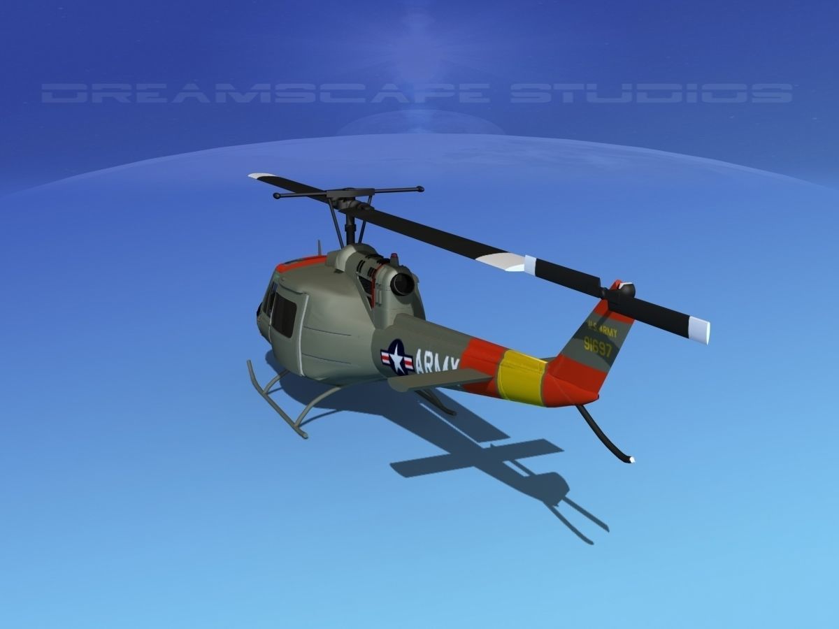 Bell UH-1B Iroquois V01 US Army 3D model_7