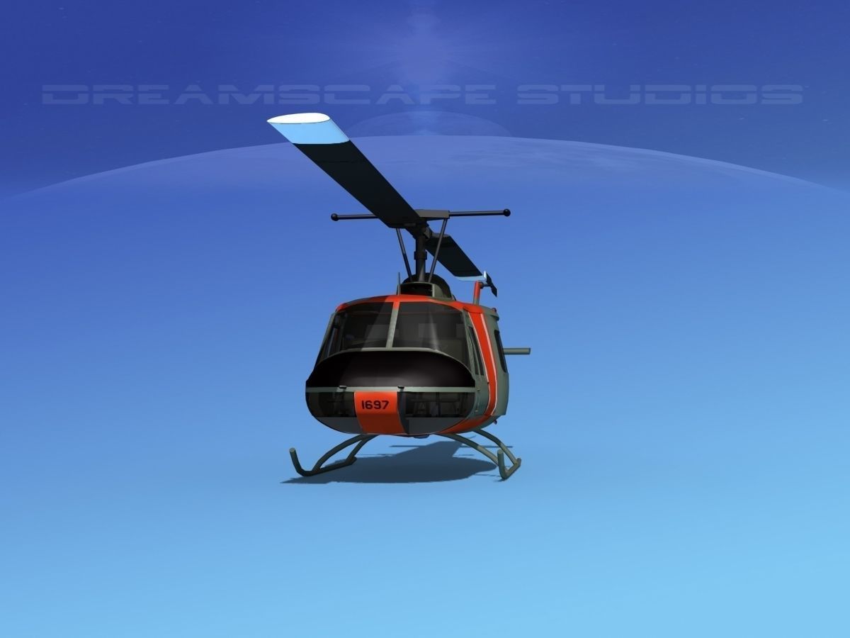 Bell UH-1B Iroquois V01 US Army 3D model_1