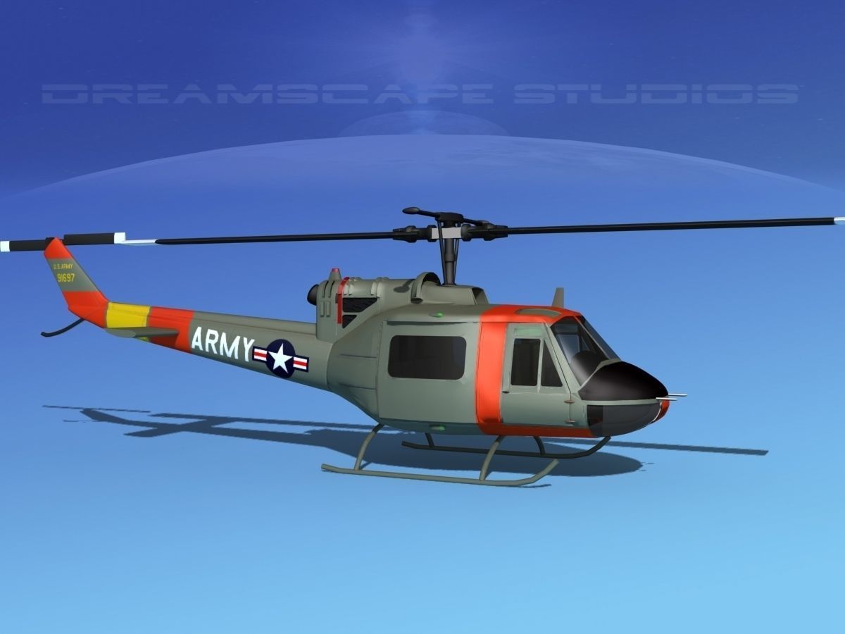 Bell UH-1B Iroquois V01 US Army 3D model_3