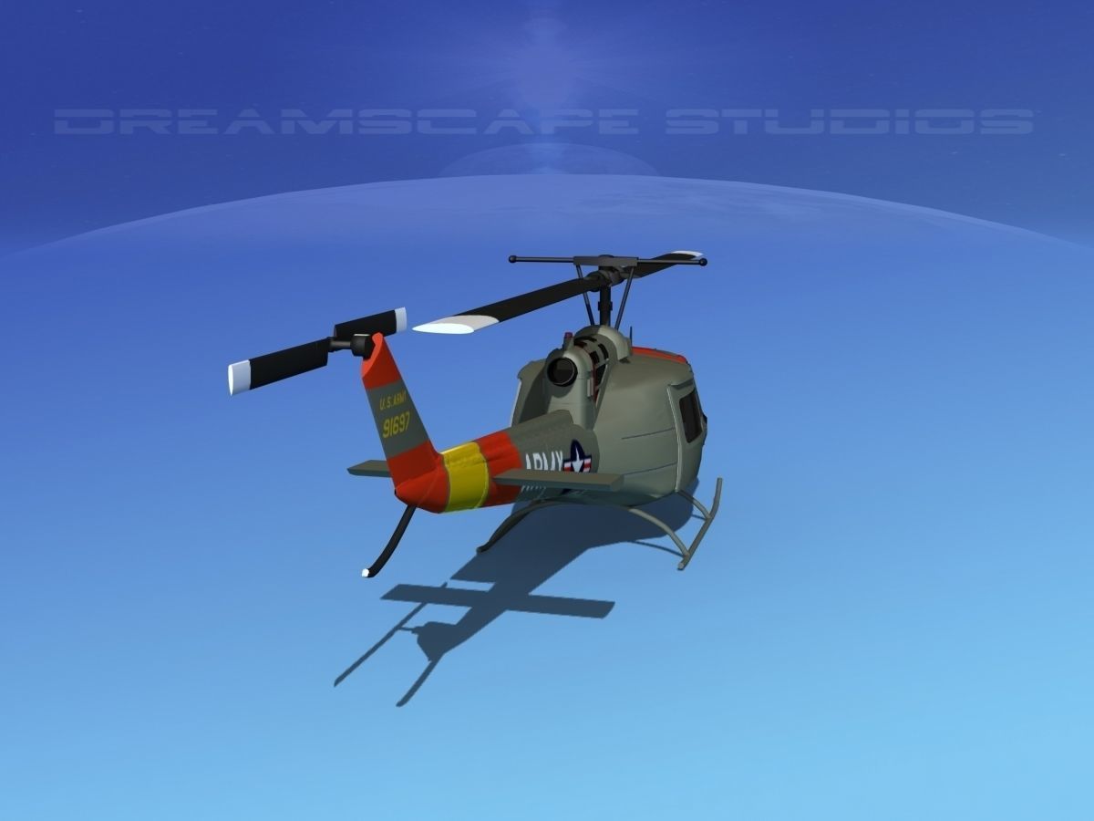 Bell UH-1B Iroquois V01 US Army 3D model_6