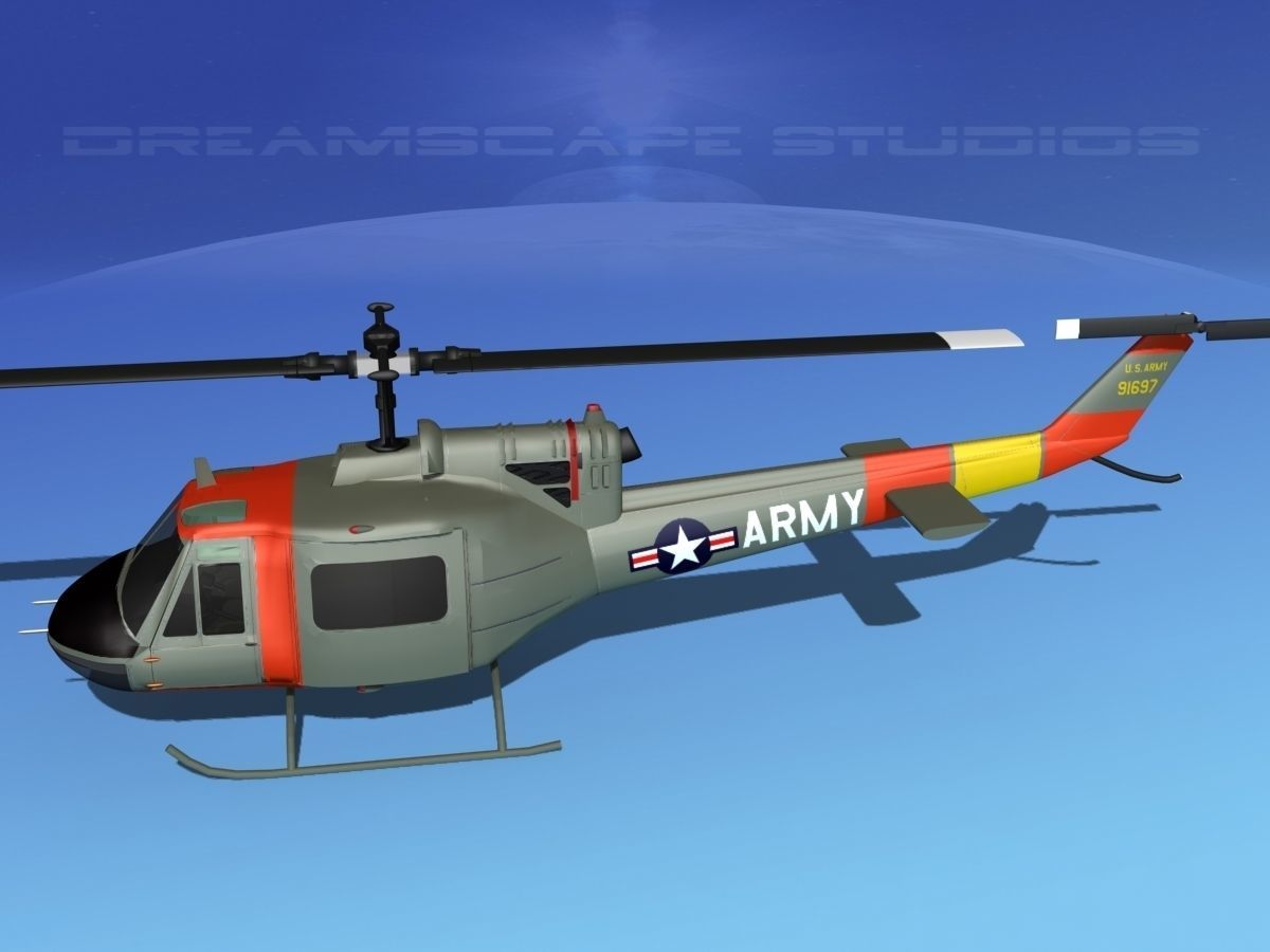 Bell UH-1B Iroquois V01 US Army 3D model_9