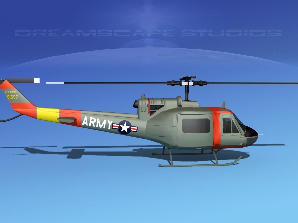 Bell UH-1B Iroquois V01 US Army 3D model_4
