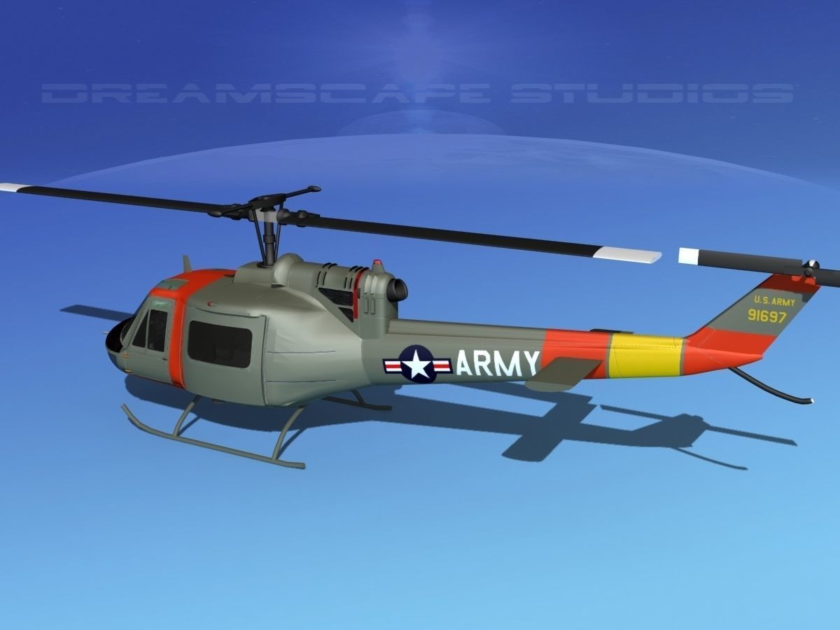 Bell UH-1B Iroquois V01 US Army 3D model_8