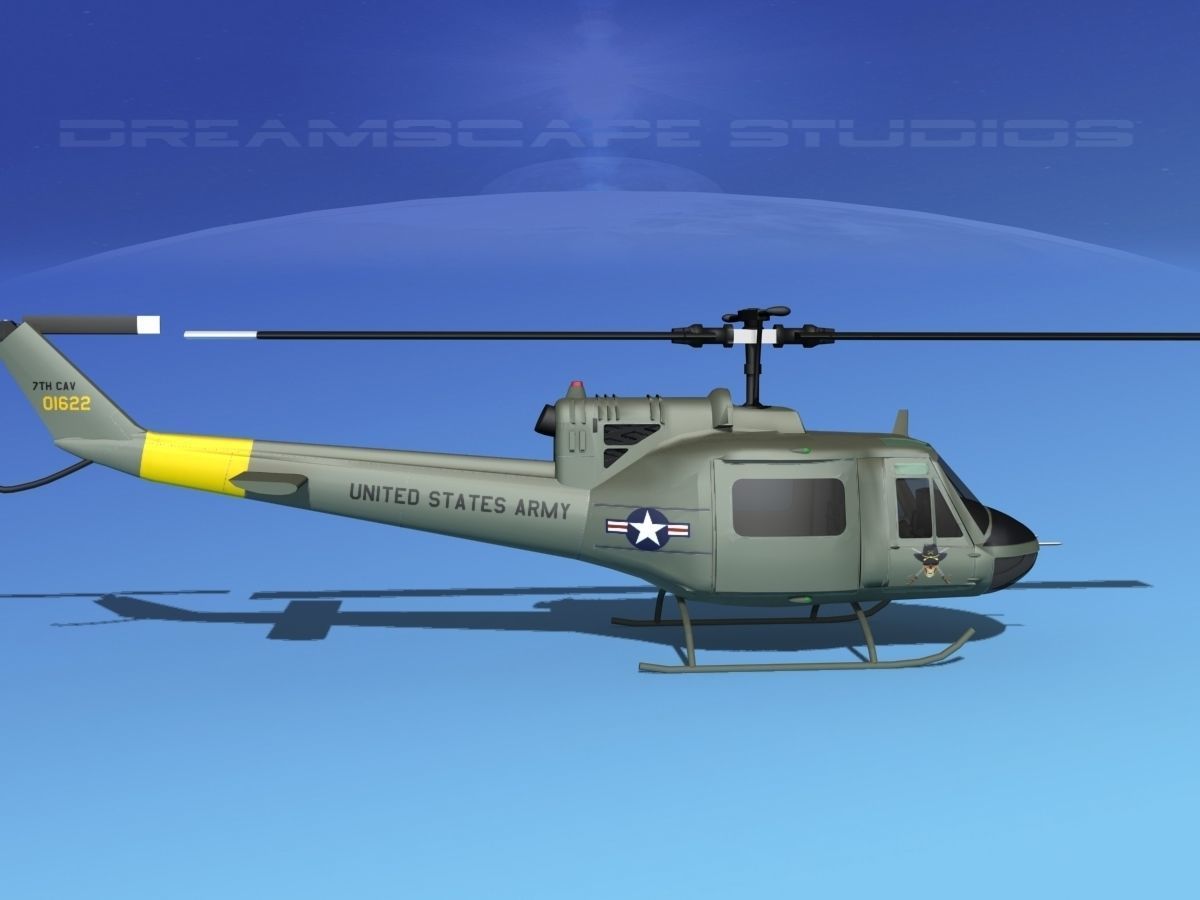 Bell UH-1B Iroquois US Army Cav 3D model_4