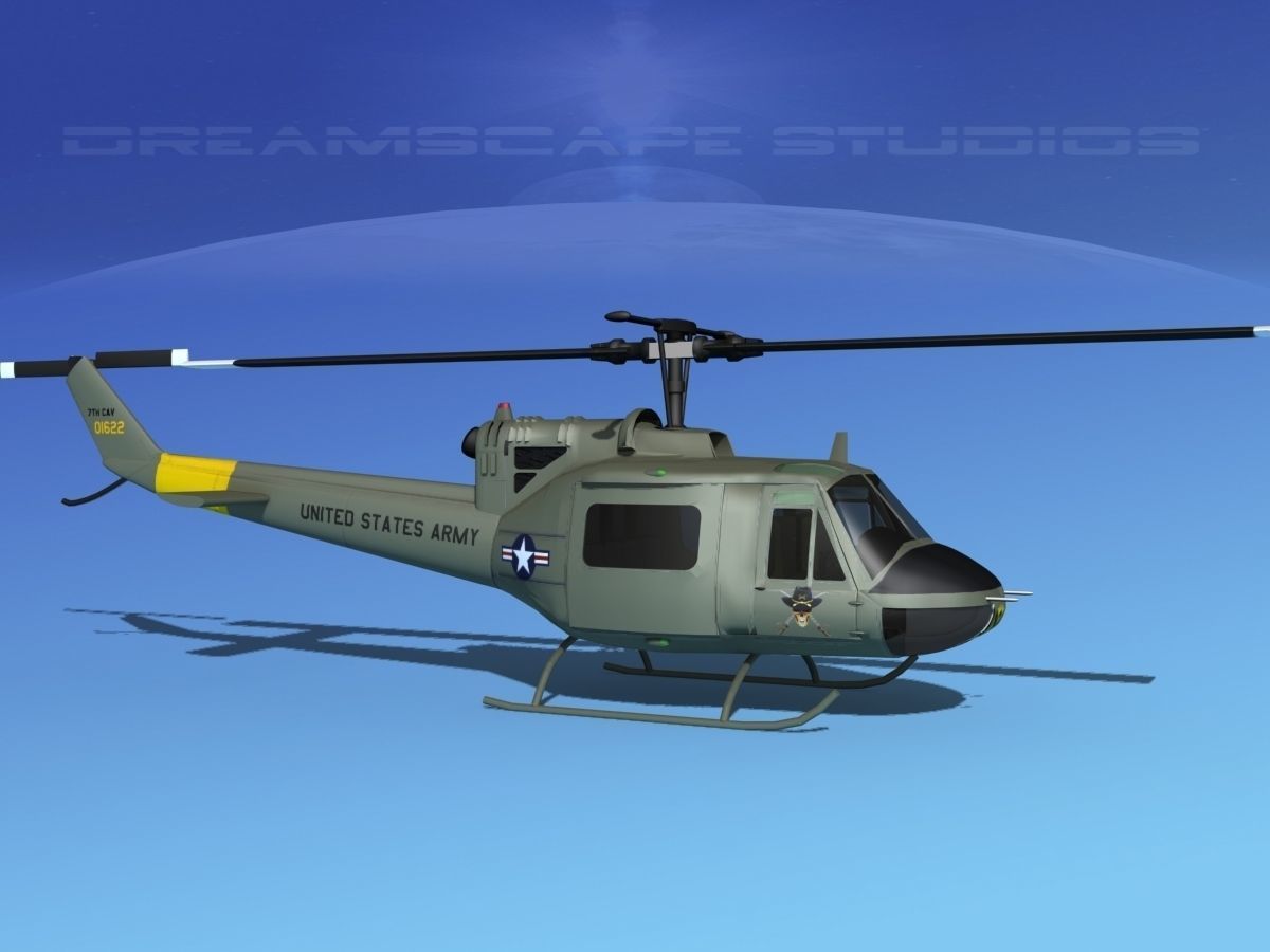 Bell UH-1B Iroquois US Army Cav 3D model_3
