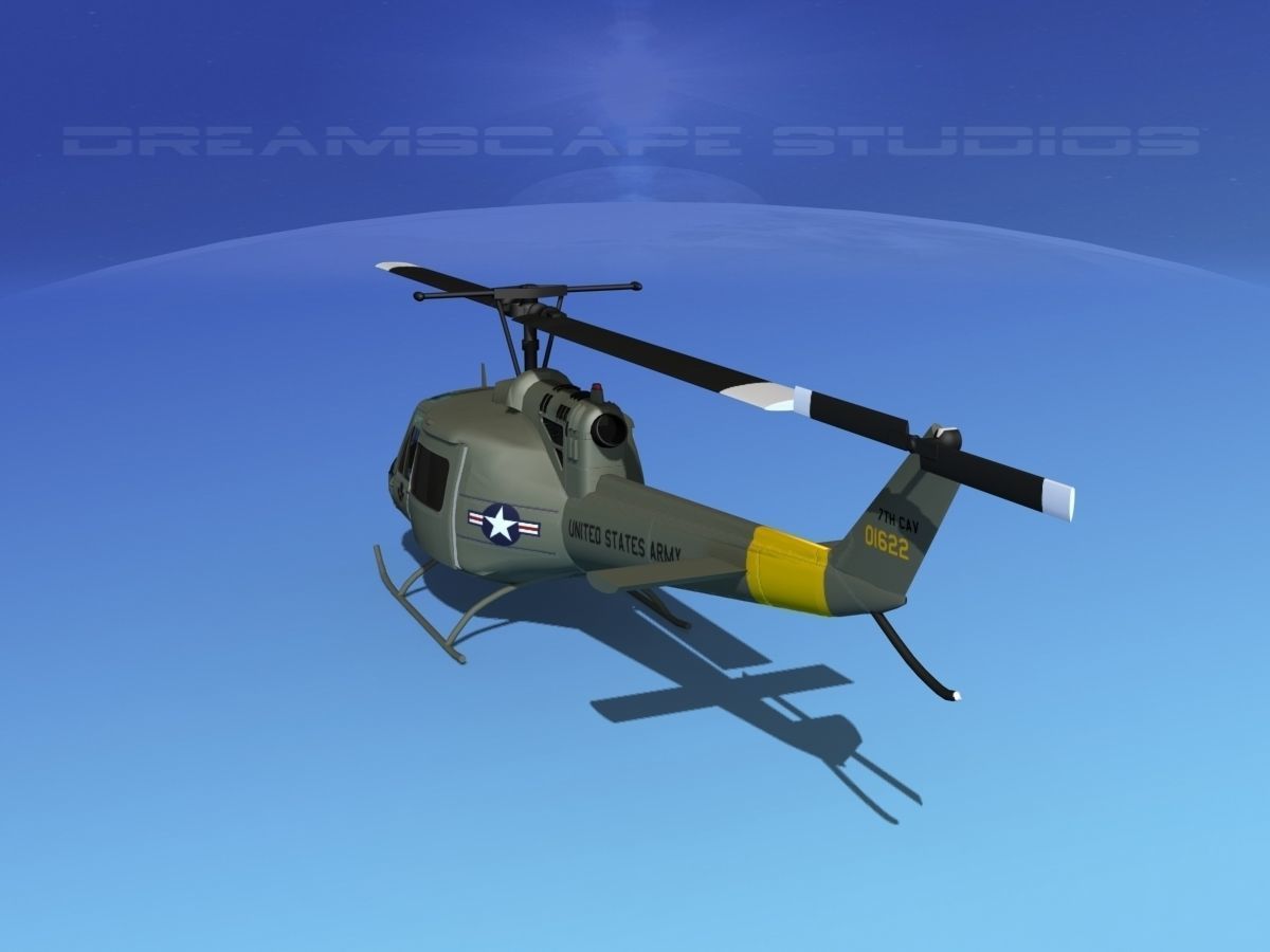 Bell UH-1B Iroquois US Army Cav 3D model_7